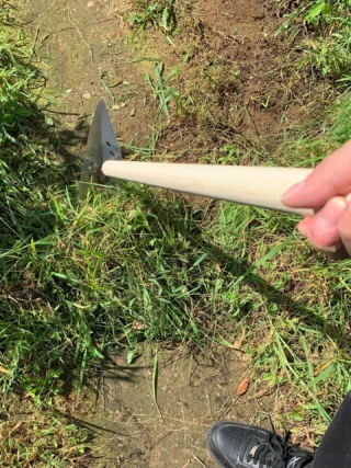 畑の除草に・切れ味の良い鋼付の刃【（鋼付）デルタホー二面式240mm
